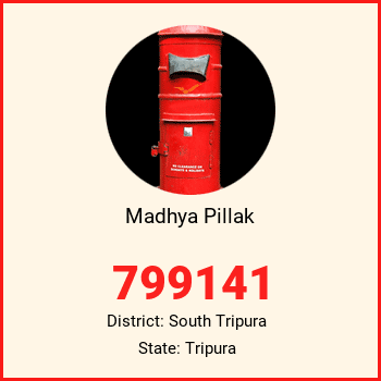 Madhya Pillak pin code, district South Tripura in Tripura