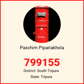 Paschim Pipariakhola pin code, district South Tripura in Tripura