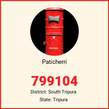 Paticherri pin code, district South Tripura in Tripura