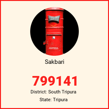 Sakbari pin code, district South Tripura in Tripura
