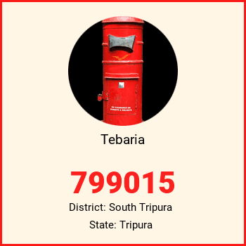 Tebaria pin code, district South Tripura in Tripura