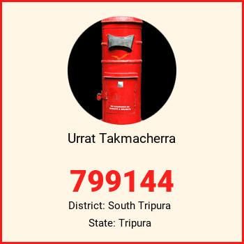 Urrat Takmacherra pin code, district South Tripura in Tripura