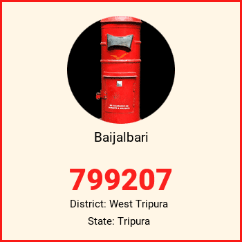 Baijalbari pin code, district West Tripura in Tripura