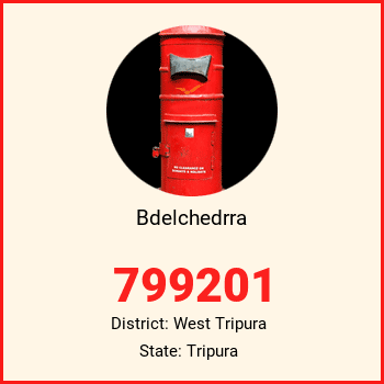 Bdelchedrra pin code, district West Tripura in Tripura