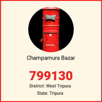 Champamura Bazar pin code, district West Tripura in Tripura