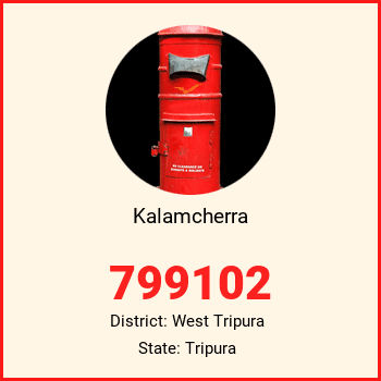 Kalamcherra pin code, district West Tripura in Tripura