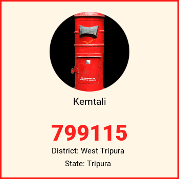 Kemtali pin code, district West Tripura in Tripura