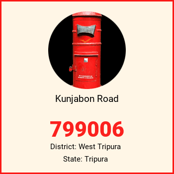 Kunjabon Road pin code, district West Tripura in Tripura