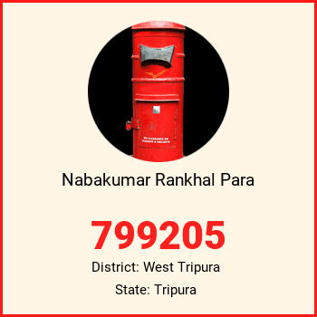 Nabakumar Rankhal Para pin code, district West Tripura in Tripura