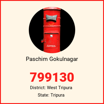 Paschim Gokulnagar pin code, district West Tripura in Tripura