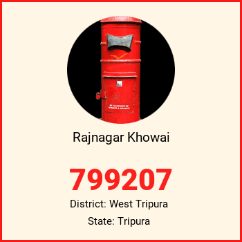 Rajnagar Khowai pin code, district West Tripura in Tripura