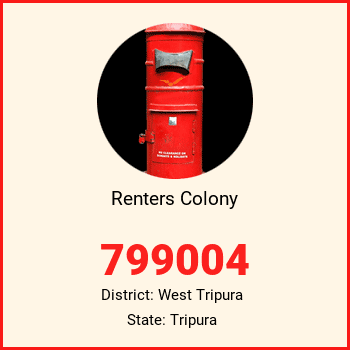 Renters Colony pin code, district West Tripura in Tripura