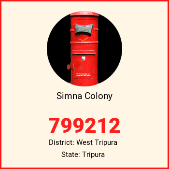 Simna Colony pin code, district West Tripura in Tripura