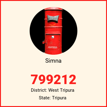 Simna pin code, district West Tripura in Tripura