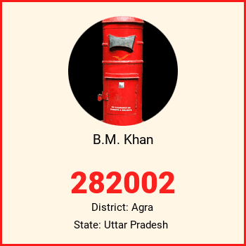 B.M. Khan pin code, district Agra in Uttar Pradesh