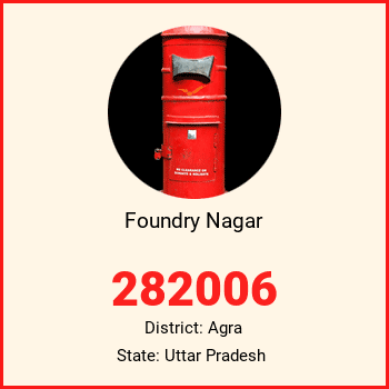 Foundry Nagar pin code, district Agra in Uttar Pradesh