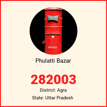 Phulatti Bazar pin code, district Agra in Uttar Pradesh