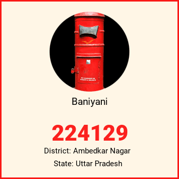Baniyani pin code, district Ambedkar Nagar in Uttar Pradesh