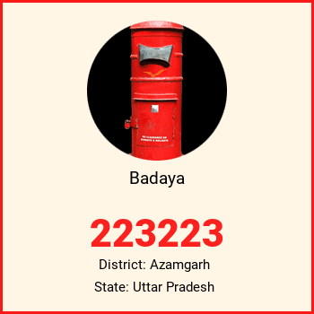 Badaya pin code, district Azamgarh in Uttar Pradesh