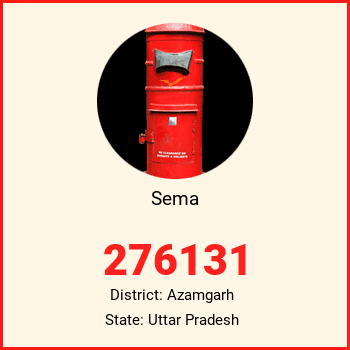 Sema pin code, district Azamgarh in Uttar Pradesh