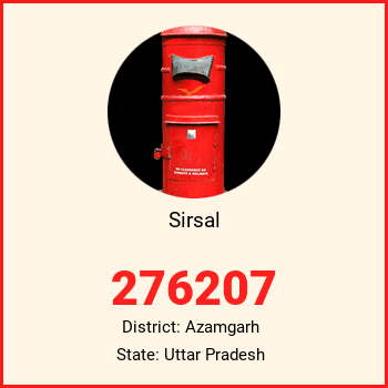 Sirsal pin code, district Azamgarh in Uttar Pradesh