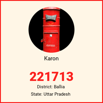 Karon pin code, district Ballia in Uttar Pradesh
