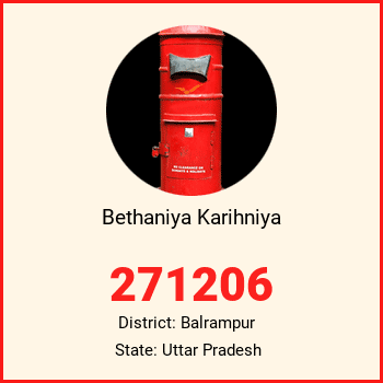 Bethaniya Karihniya pin code, district Balrampur in Uttar Pradesh