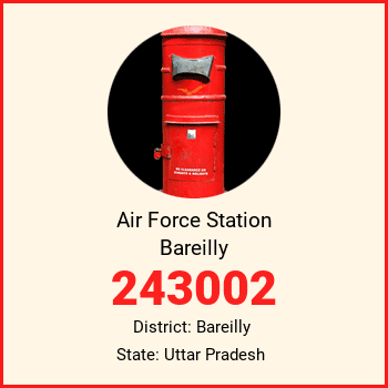 Air Force Station Bareilly pin code, district Bareilly in Uttar Pradesh