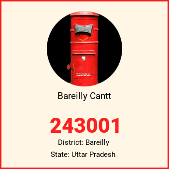 Bareilly Cantt pin code, district Bareilly in Uttar Pradesh