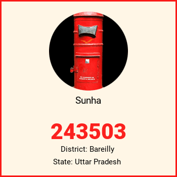 Sunha pin code, district Bareilly in Uttar Pradesh