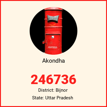Akondha pin code, district Bijnor in Uttar Pradesh