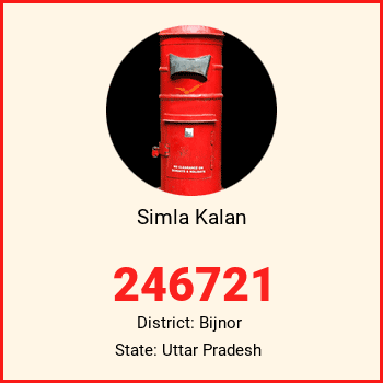 Simla Kalan pin code, district Bijnor in Uttar Pradesh