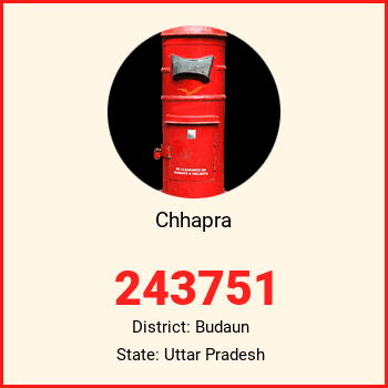 Chhapra pin code, district Budaun in Uttar Pradesh