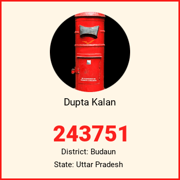 Dupta Kalan pin code, district Budaun in Uttar Pradesh