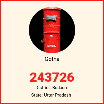 Gotha pin code, district Budaun in Uttar Pradesh
