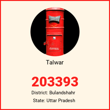 Talwar pin code, district Bulandshahr in Uttar Pradesh