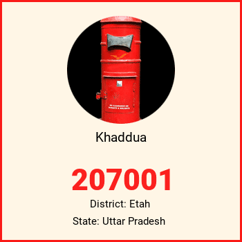 Khaddua pin code, district Etah in Uttar Pradesh