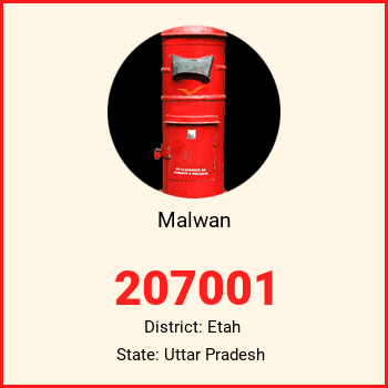 Malwan pin code, district Etah in Uttar Pradesh