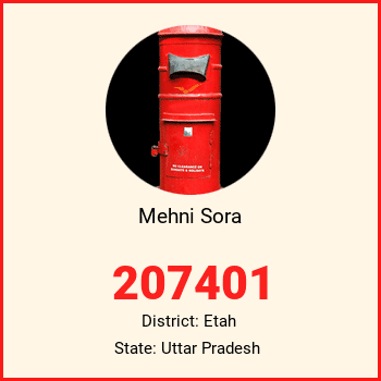 Mehni Sora pin code, district Etah in Uttar Pradesh