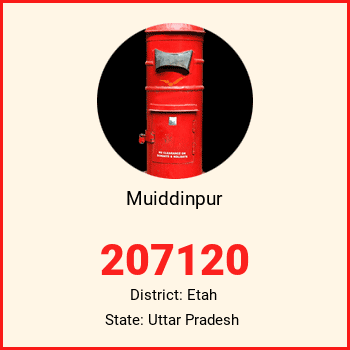 Muiddinpur pin code, district Etah in Uttar Pradesh