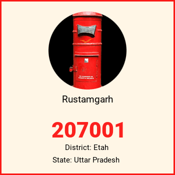 Rustamgarh pin code, district Etah in Uttar Pradesh