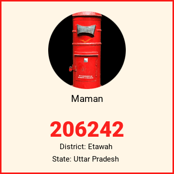 Maman pin code, district Etawah in Uttar Pradesh