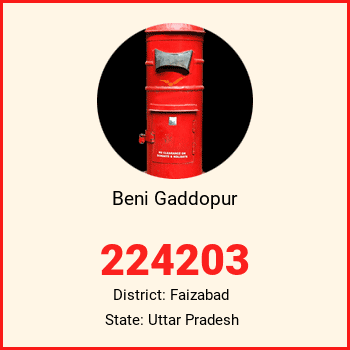 Beni Gaddopur pin code, district Faizabad in Uttar Pradesh