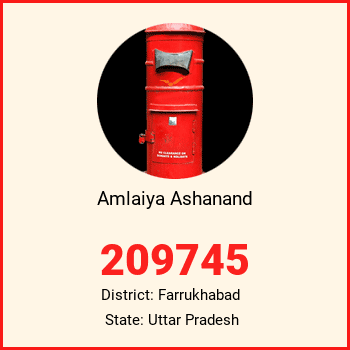 Amlaiya Ashanand pin code, district Farrukhabad in Uttar Pradesh