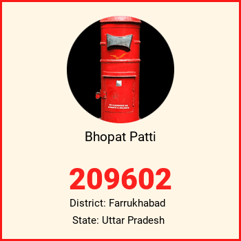 Bhopat Patti pin code, district Farrukhabad in Uttar Pradesh