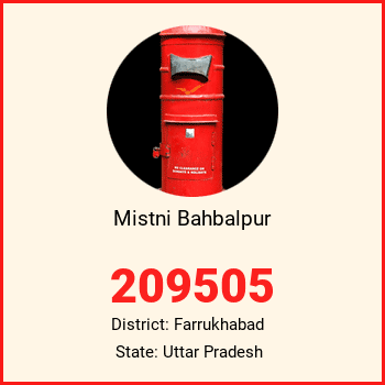 Mistni Bahbalpur pin code, district Farrukhabad in Uttar Pradesh