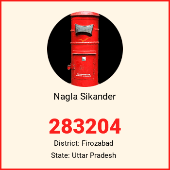 Nagla Sikander pin code, district Firozabad in Uttar Pradesh