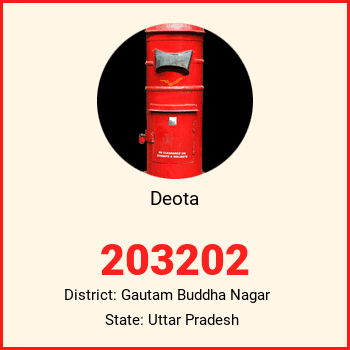 Deota pin code, district Gautam Buddha Nagar in Uttar Pradesh