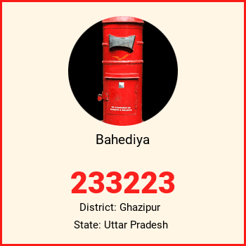 Bahediya pin code, district Ghazipur in Uttar Pradesh