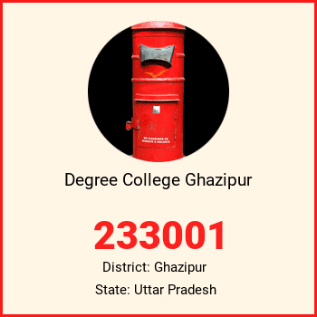 Degree College Ghazipur pin code, district Ghazipur in Uttar Pradesh